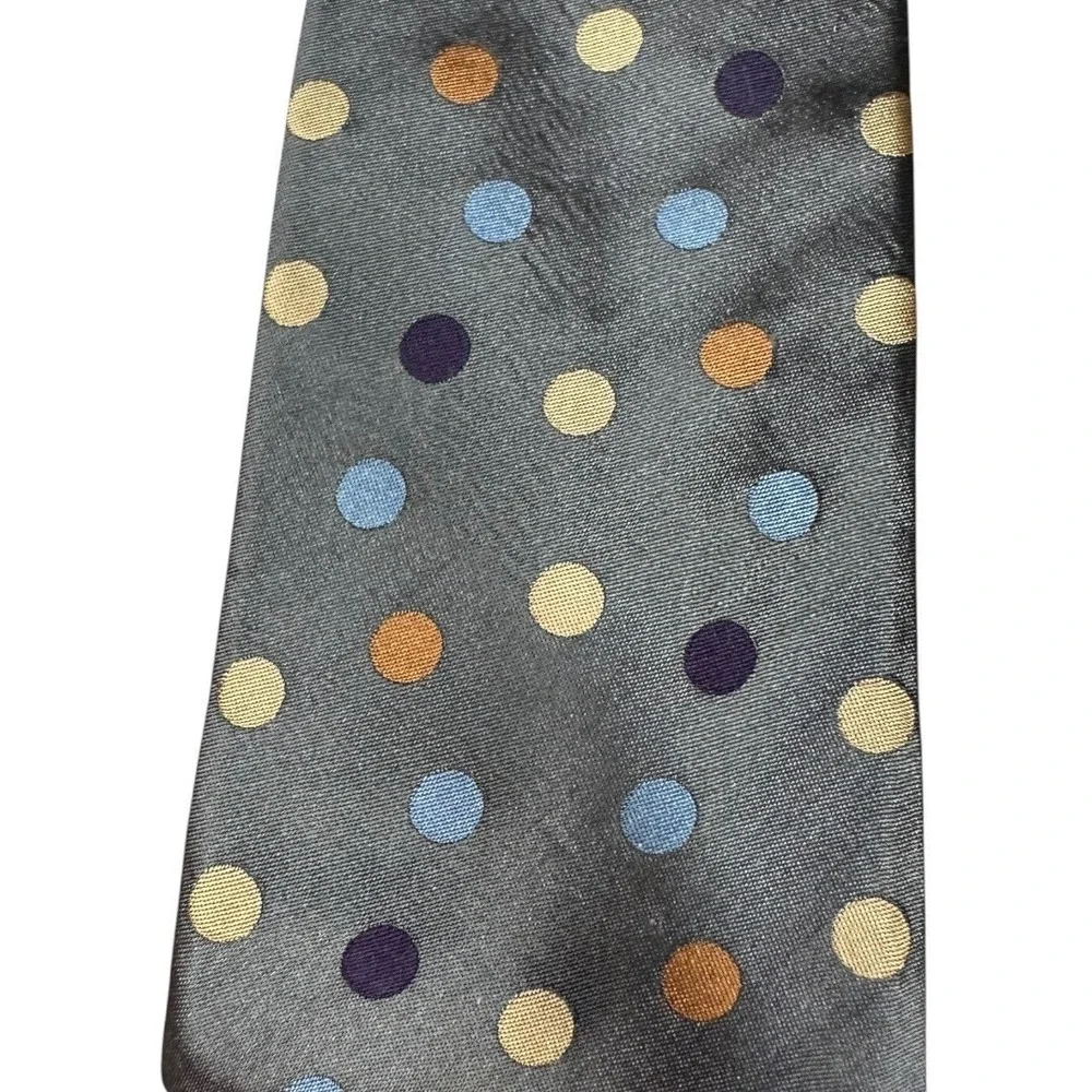 Xmi Platinum Men's Multicolored Polka Dot Jacquard Woven Classic All Silk Tie OS